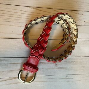 Charming Charlie Red Woven Belt